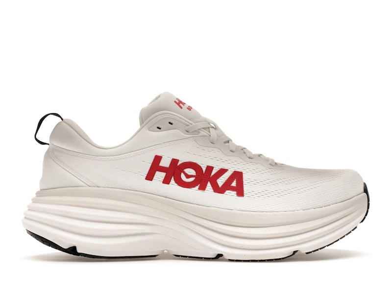 Hoka One One Bondi 8 White Vermillion Men's - 1123202-WVR - US