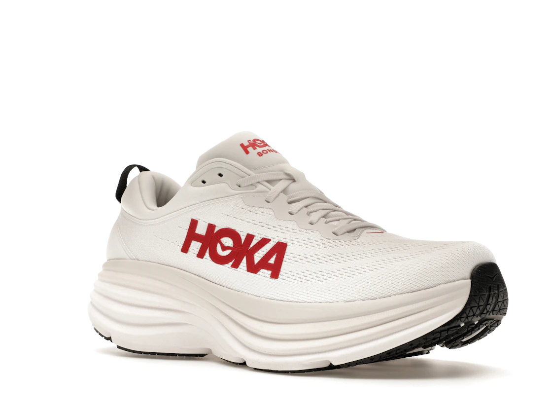 Hoka One One Bondi 8 White Vermillion