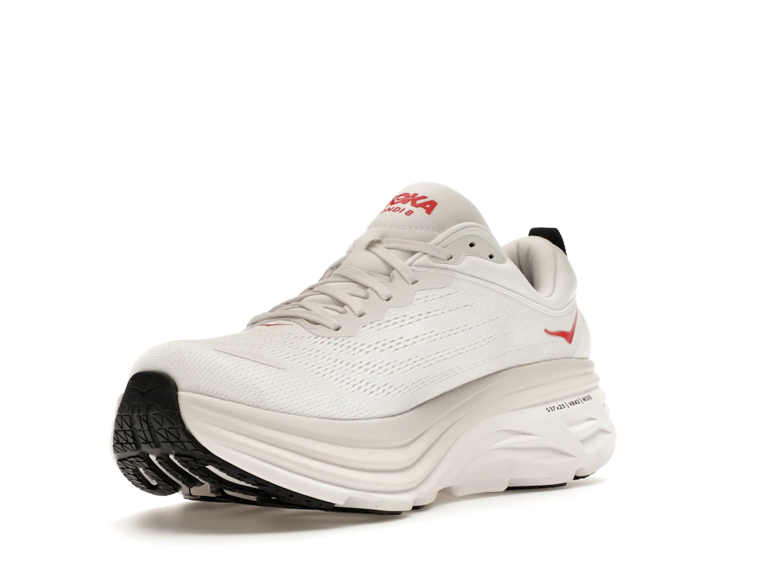 Hoka One One Bondi 8 White Vermillion