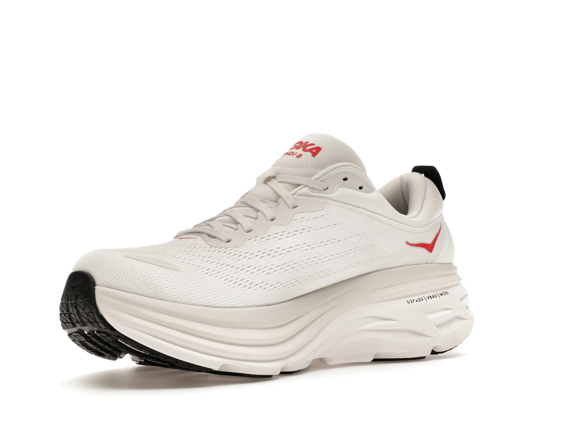 Hoka One One Bondi 8 White Vermillion