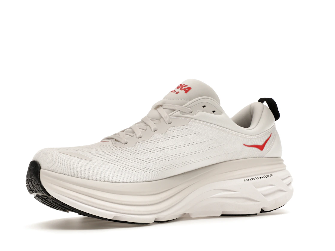 Hoka One One Bondi 8 White Vermillion