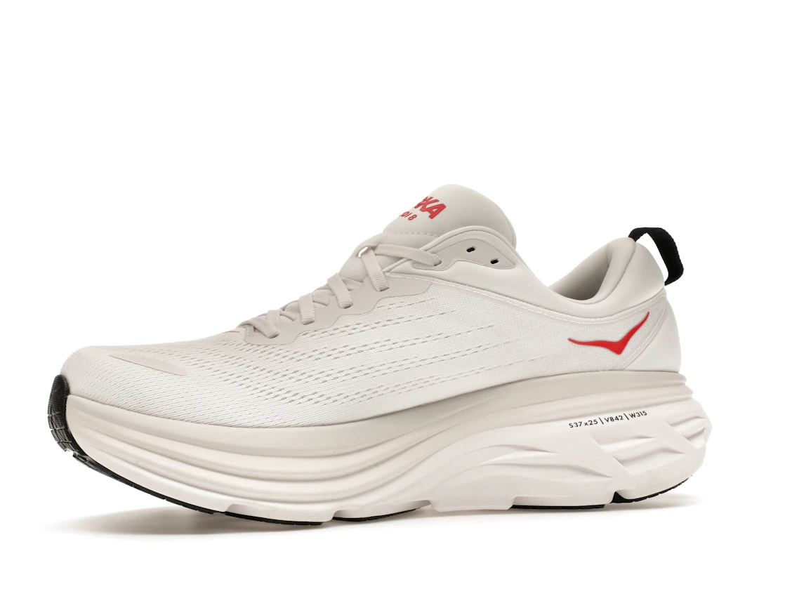 Hoka One One Bondi 8 White Vermillion