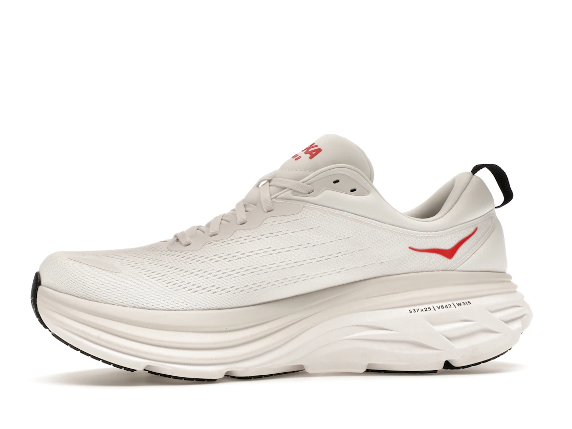 Hoka One One Bondi 8 White Vermillion