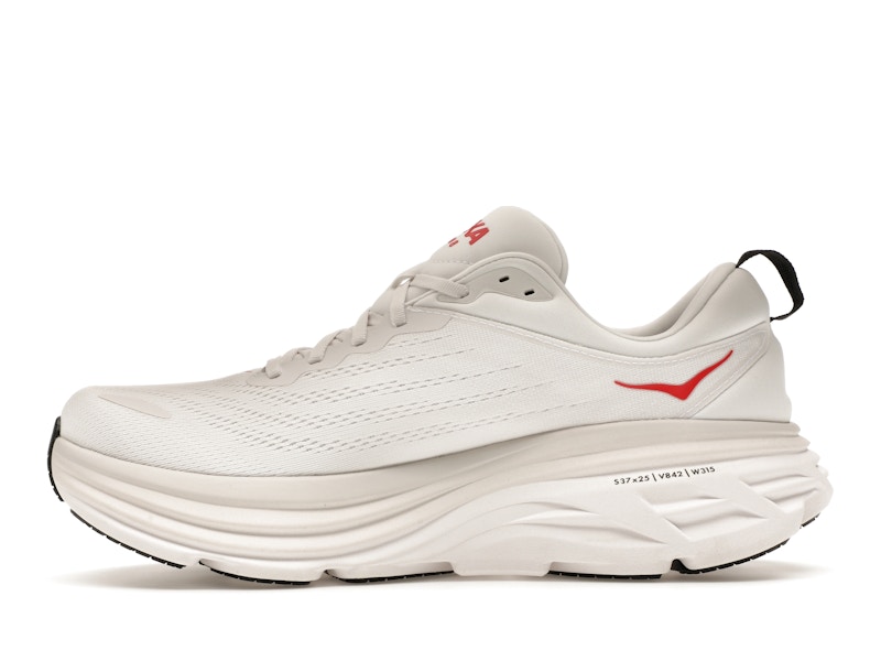 Hoka One One Bondi 8 White Vermillion