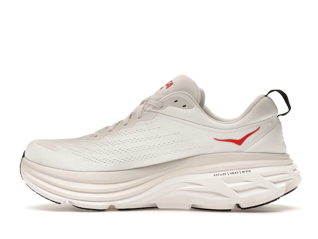 Hoka One One Bondi 8 White Vermillion