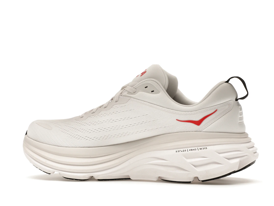 Hoka One One Bondi 8 White Vermillion