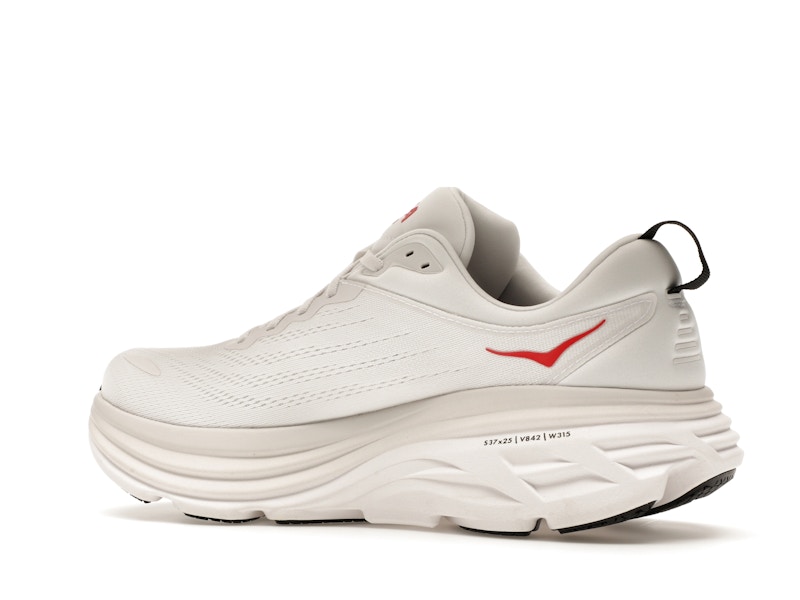 Hoka One One Bondi 8 White Vermillion