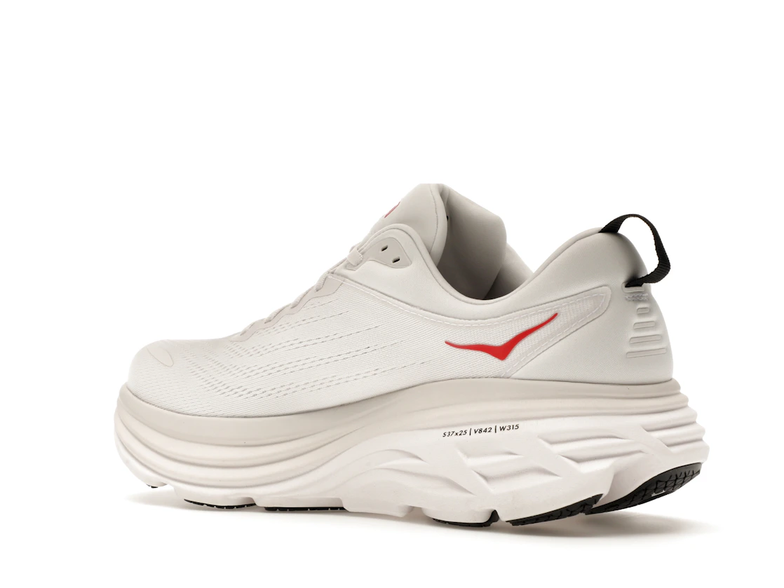 Hoka One One Bondi 8 White Vermillion