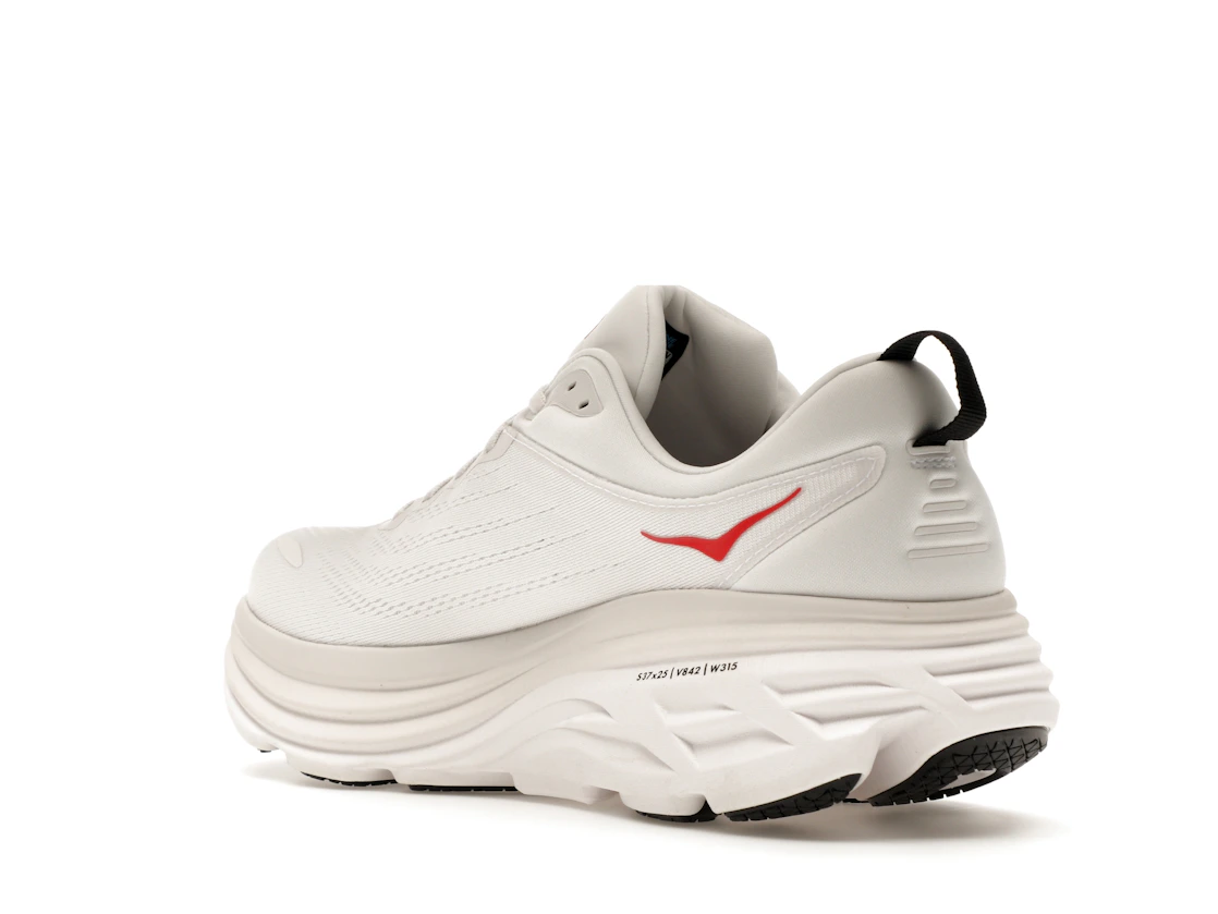 Hoka One One Bondi 8 White Vermillion