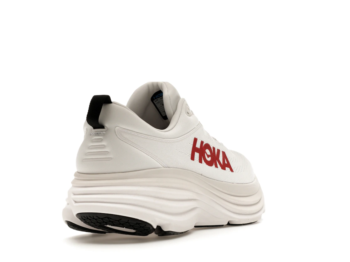 Hoka One One Bondi 8 White Vermillion
