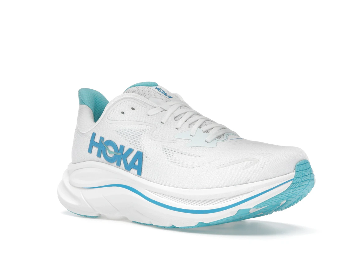 Hoka One One Clifton 10 White Skyward Blue