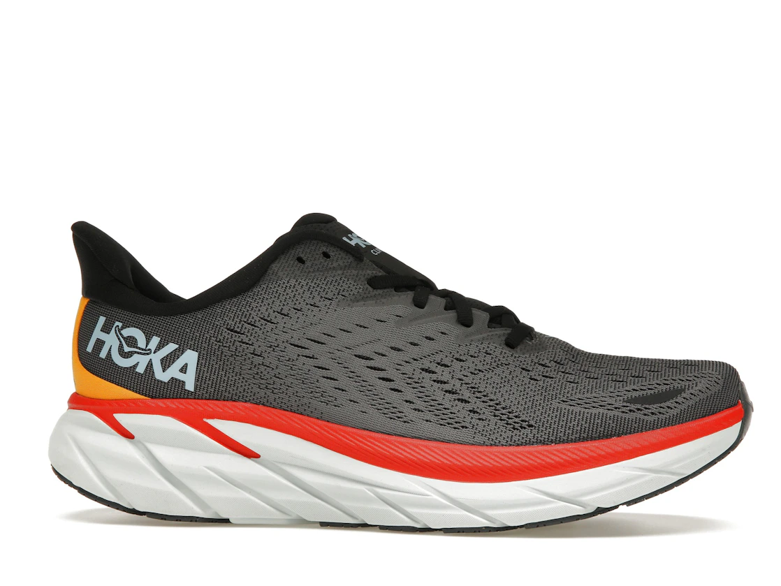 Hoka One One Clifton 8 Anthracite Castlerock Red
