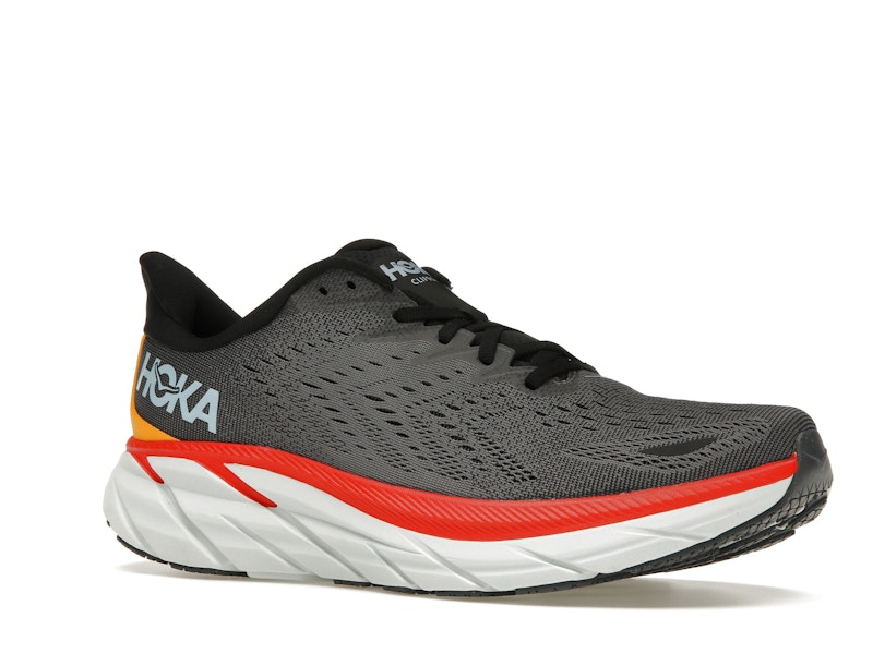 Hoka One One Clifton 8 Anthracite Castlerock Red