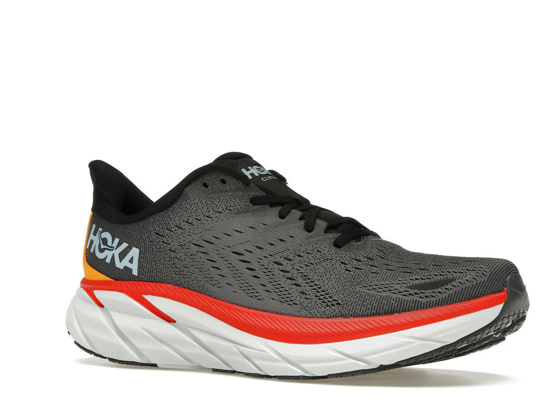 Hoka One One Clifton 8 Anthracite Castlerock Red