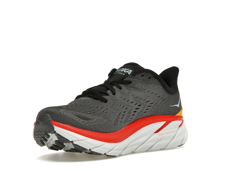 Hoka One One Clifton 8 Anthracite Castlerock Red