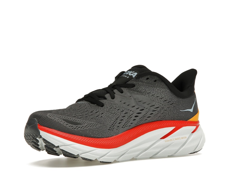 Hoka One One Clifton 8 Anthracite Castlerock Red
