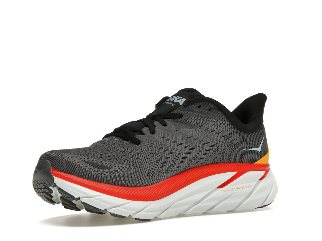Hoka One One Clifton 8 Anthracite Castlerock Red