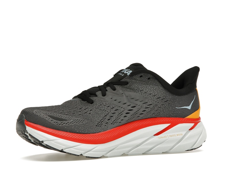 Hoka One One Clifton 8 Anthracite Castlerock Red