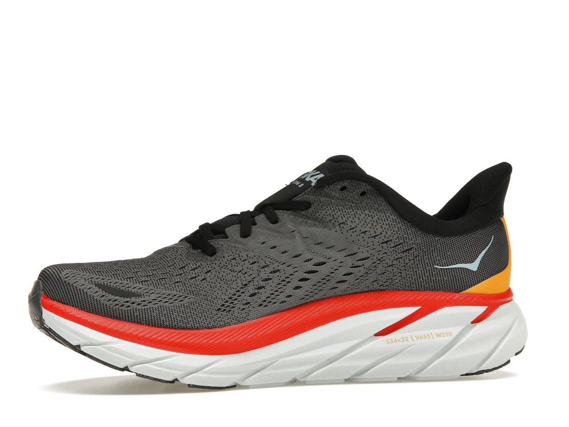 Hoka One One Clifton 8 Anthracite Castlerock Red