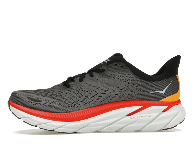 Hoka One One Clifton 8 Anthracite Castlerock Red