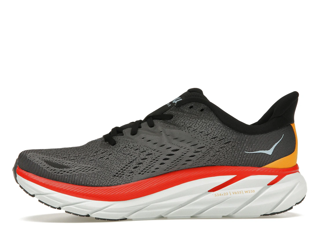 Hoka One One Clifton 8 Anthracite Castlerock Red