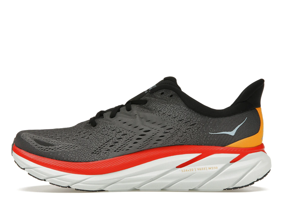 Hoka One One Clifton 8 Anthracite Castlerock Red