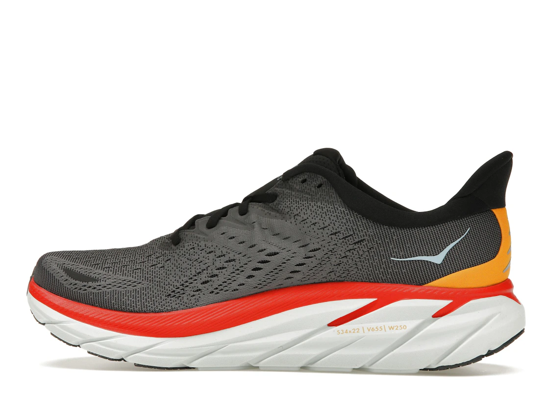 Hoka One One Clifton 8 Anthracite Castlerock Red