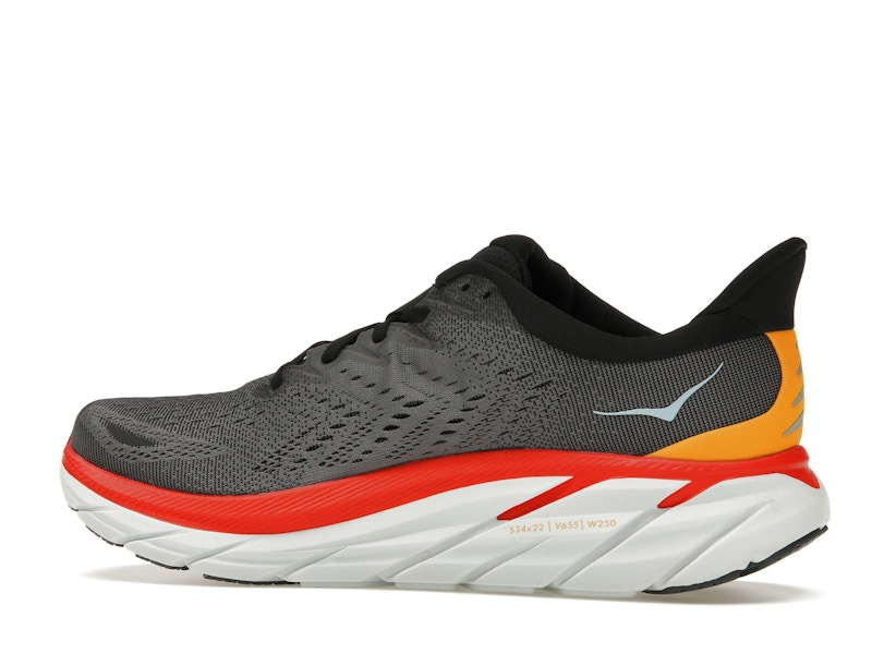 Hoka One One Clifton 8 Anthracite Castlerock Red