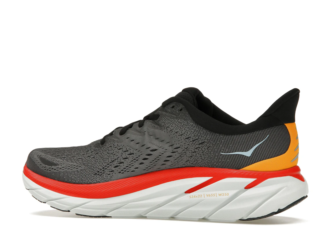 Hoka One One Clifton 8 Anthracite Castlerock Red