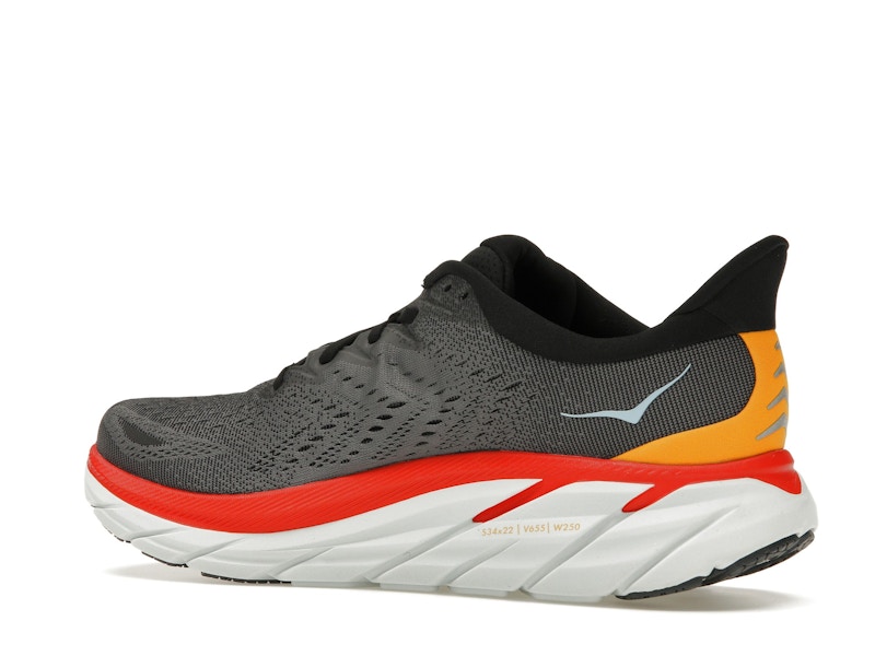 Hoka One One Clifton 8 Anthracite Castlerock Red