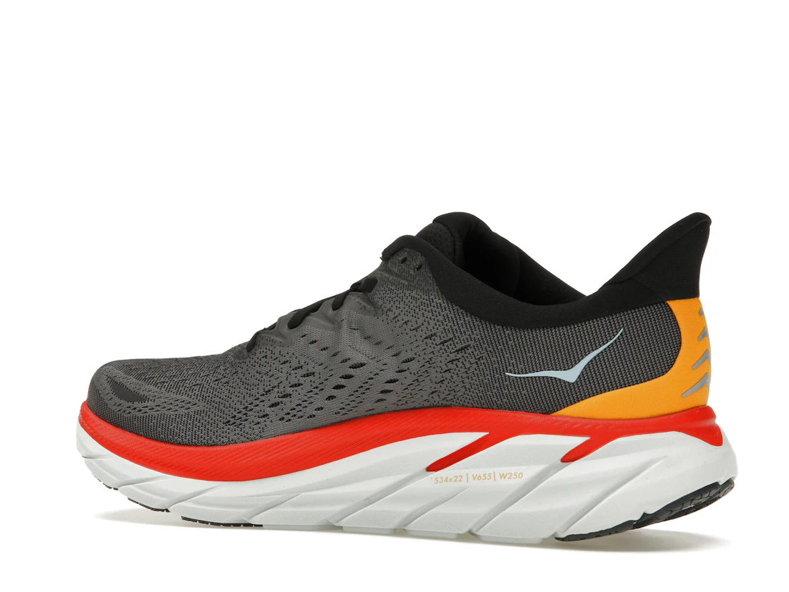 Hoka One One Clifton 8 Anthracite Castlerock Red