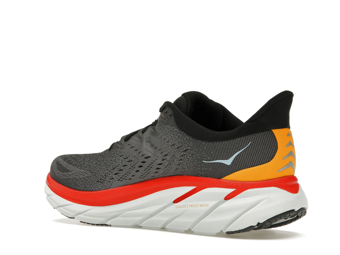 Hoka One One Clifton 8 Anthracite Castlerock Red