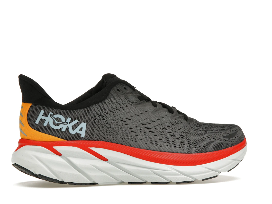 Hoka One One Clifton 8 Anthracite Castlerock Red