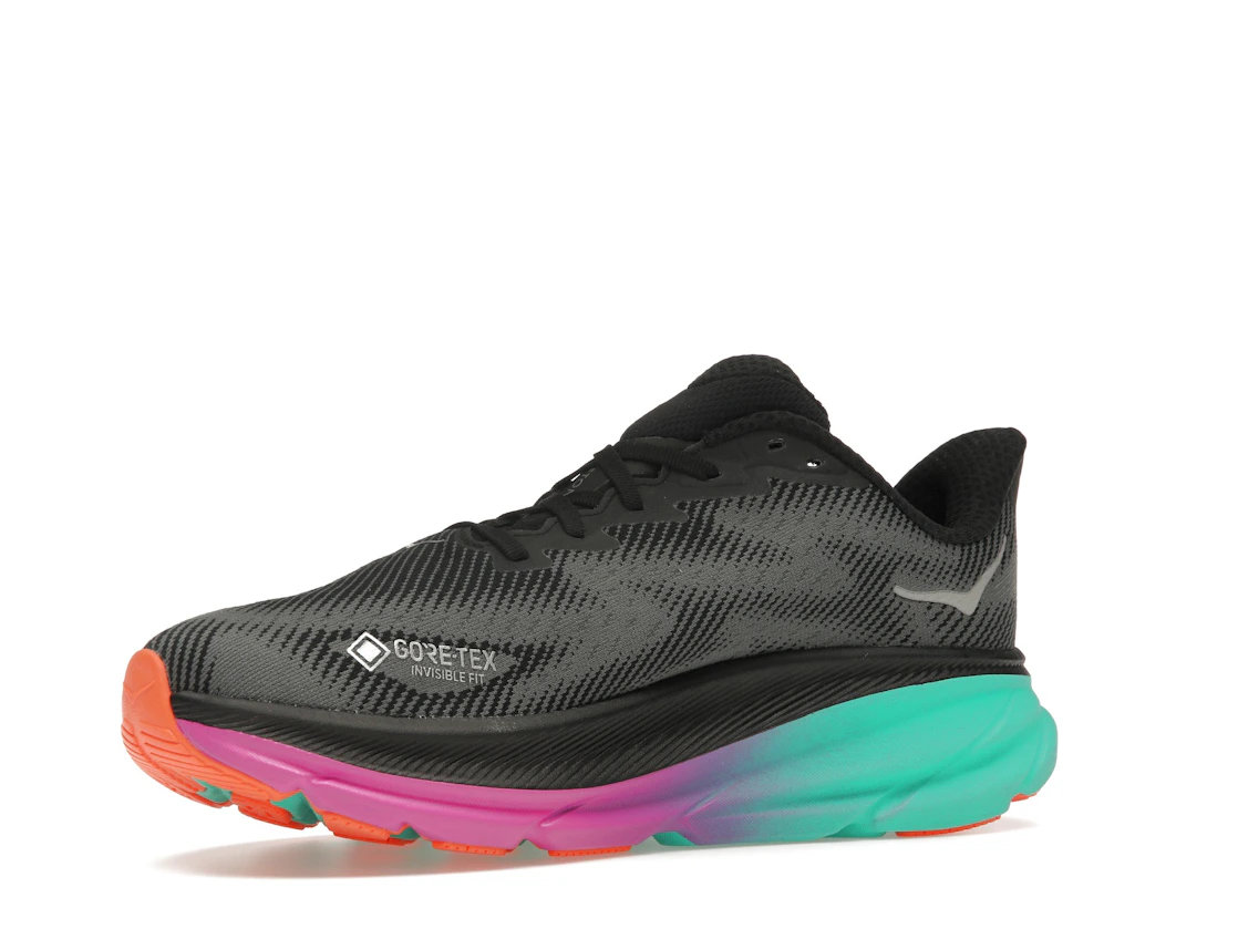 Hoka One One Clifton 9 Gore-Tex Black Electric Aqua (Women's)
