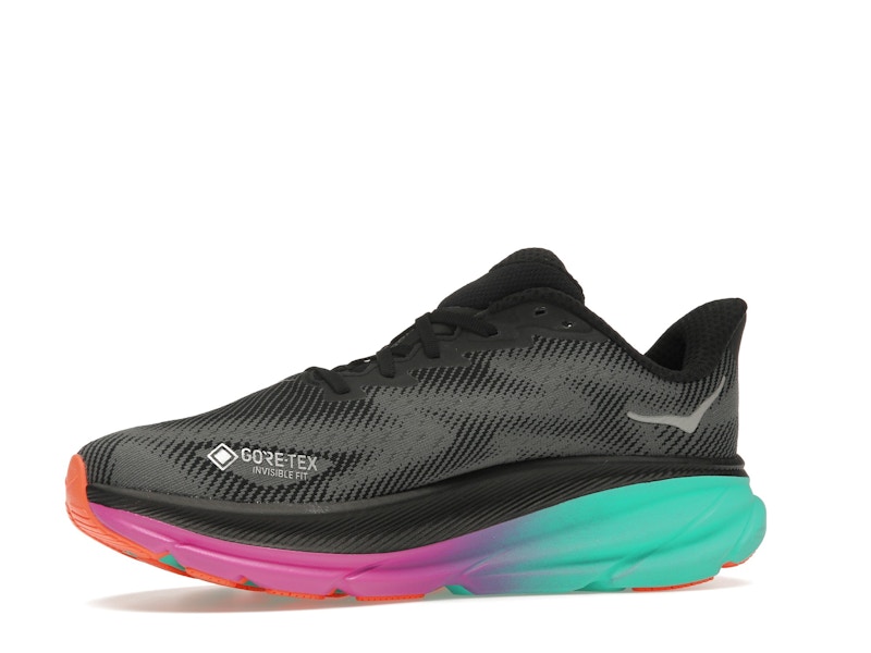 Hoka One One Clifton 9 Gore-Tex Black Electric Aqua (Women's)