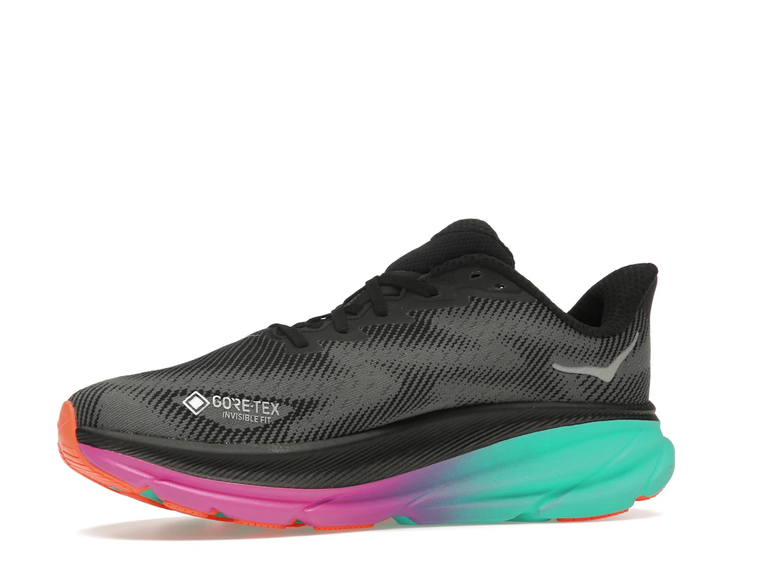 Hoka One One Clifton 9 Gore-Tex Black Electric Aqua (Women's)