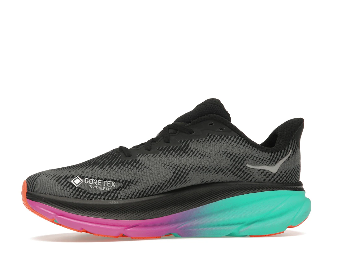 Hoka One One Clifton 9 Gore-Tex Black Electric Aqua (Women's)