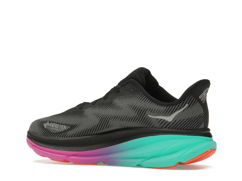 Hoka One One Clifton 9 Gore-Tex Black Electric Aqua (Women's)
