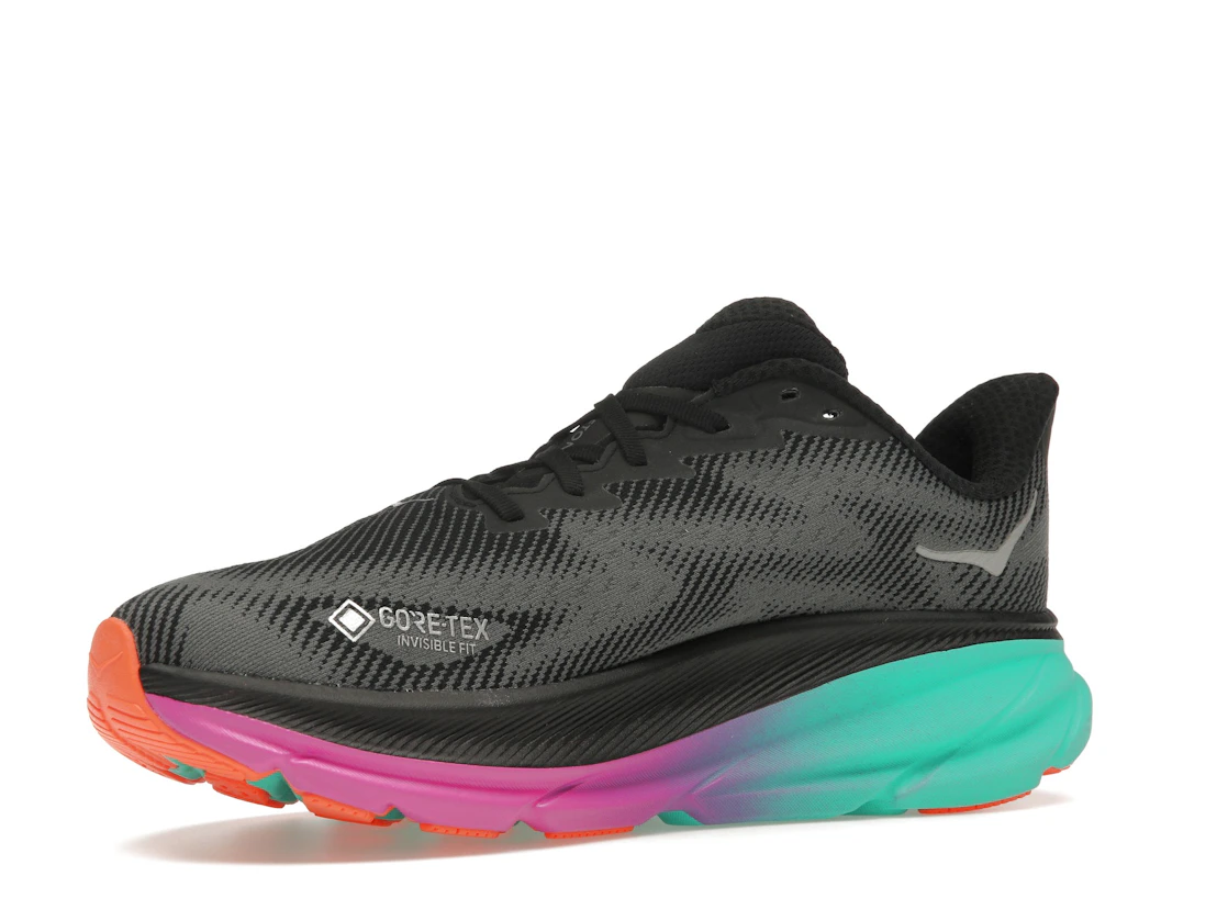 Hoka One One Clifton 9 Gore-Tex Black Electric Aqua