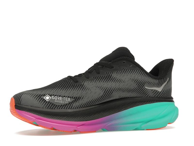 Hoka One One Clifton 9 Gore-Tex Black Electric Aqua