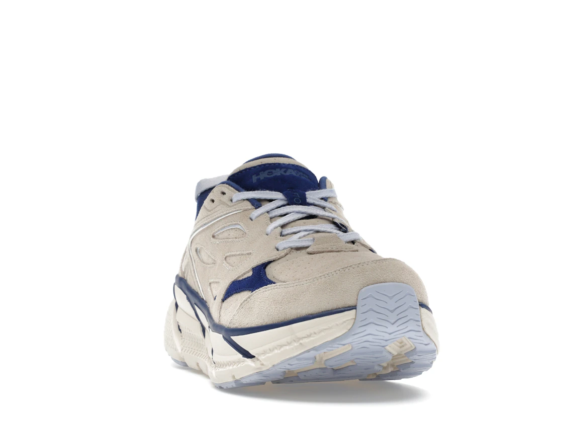 Hoka One One Clifton L Suede Oat Milk Bellwether Blue