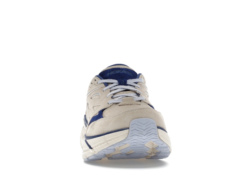 Hoka One One Clifton L Suede Oat Milk Bellwether Blue