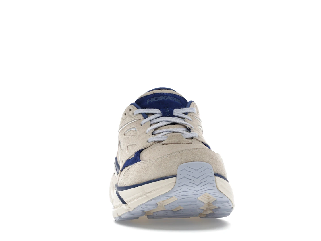 Hoka One One Clifton L Suede Oat Milk Bellwether Blue