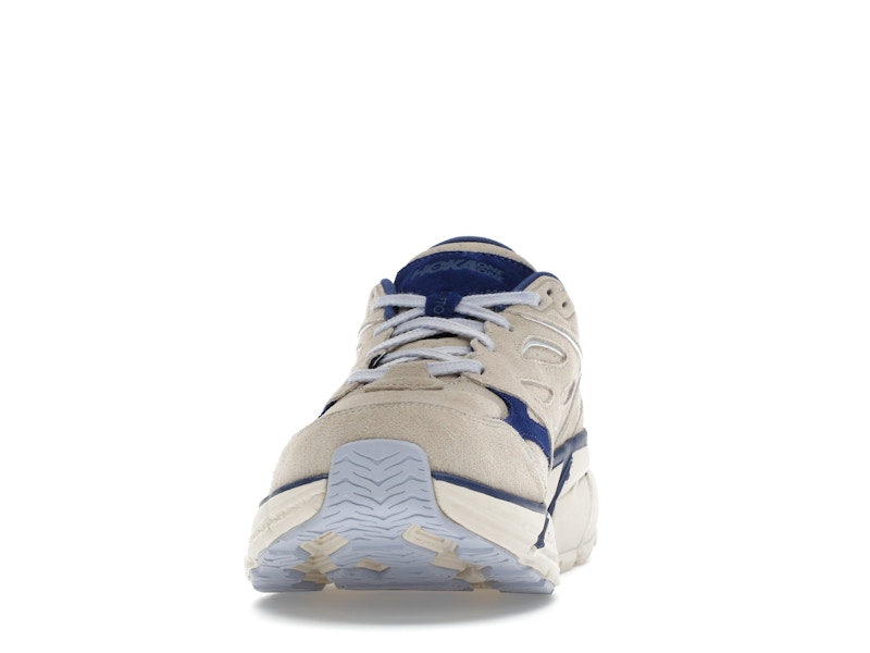 Hoka One One Clifton L Suede Oat Milk Bellwether Blue