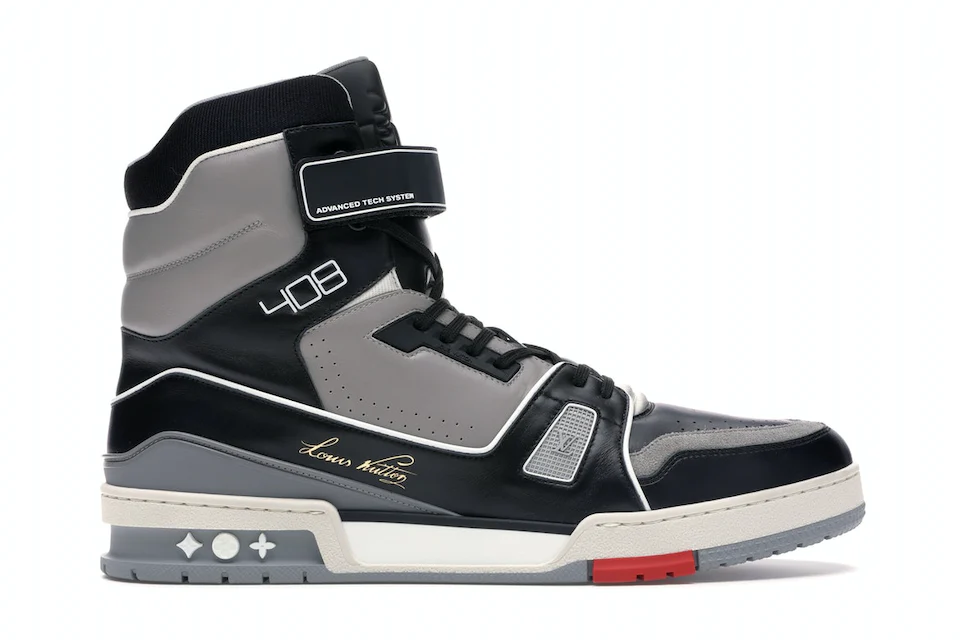 Louis Vuitton LV Trainer Sneaker Boot High Black Grey 0