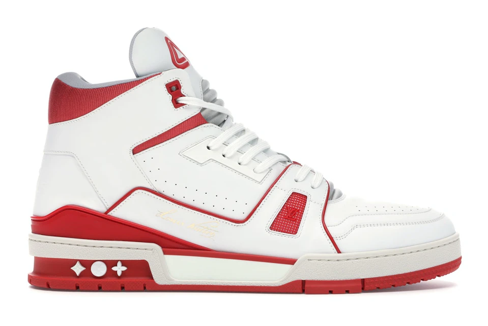 Louis Vuitton LV Trainer Sneaker Mid White Red 0