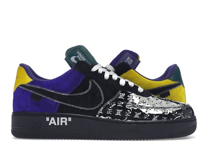 Louis Vuitton Nike Air Force Low By Virgil Abloh Black Metallic