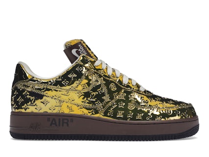 Louis Vuitton Nike Air Force Low By Virgil Abloh Metallic Gold