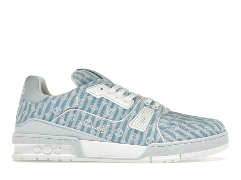 靴 Louis Vuitton Monogram Stripe Sneakers Louis Vuitton Trainer Blue Stripe Monogram Men's - 1ABG1L - US