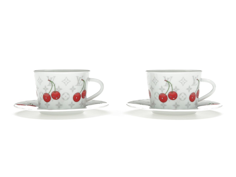 コラボ♪【LOUIS VUITTON x TM】Set of 2 Cherry Dessert Plates LV x TM Set of 2 Dessert Plates Monogram Cerises - Home and